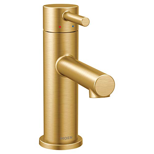 Product Cover Moen 6190BG Align One-Handle Modern Bathroom Faucet with Drain Assembly and Optional Deckplate, Brushed Gold