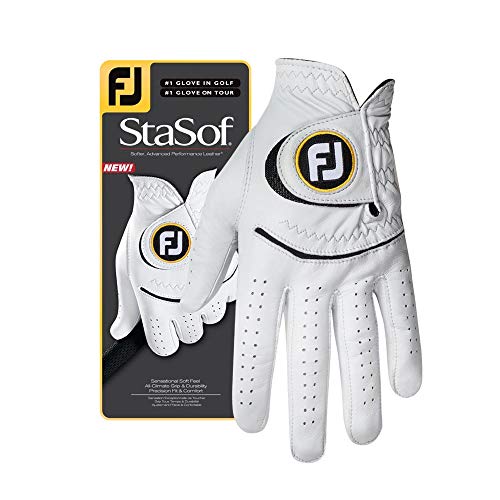 Product Cover FootJoy Men's StaSof Golf Glove White X-Large, Worn on Left Hand