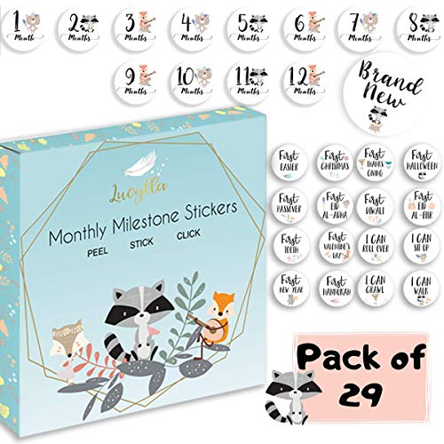 Product Cover Baby Monthly Stickers - Baby Milestone Stickers for Perfect Memories - Set of 29