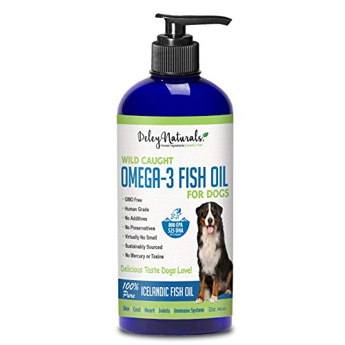 Product Cover Wild Caught Fish Oil for Dogs - Omega 3-6-9, GMO-Free - Reduces Shedding, Supports Skin, Coat, Joints, Heart, Brain, Immune System - Highest EPA & DHA Potency - Only Ingredient is Fish - 32 oz