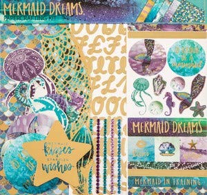 Product Cover Mermaid Dreams 12x12 Scrapbooking Page Kit, Tails, Scales, Shells, Ocean Life, Photo Albums