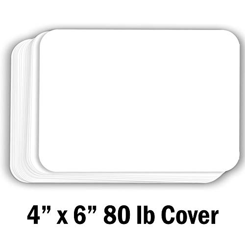Product Cover Hamilco White Cardstock Thick Paper - Blank Index Flash Note & Post Cards with Rounded Corners - Greeting Invitations Stationary 4 X 6