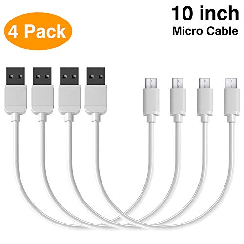 Product Cover Android Charger Cable MSTJRY USB Charging Cord 4 Pack 10 inch High Speed White Micro USB Charger Cables