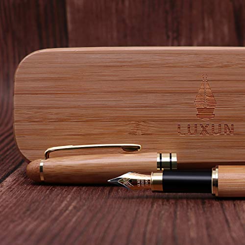 Product Cover Fountain Pen Writing Set Case 100% Handcrafted Bamboo Vintage Collection with Ink Refill Converter Gold Medium nib Business & Antique Gift Pen Perfect for Journaling and Calligraphy