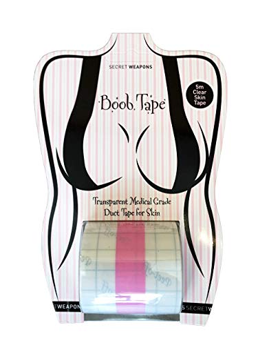 Product Cover New Boob Tape - Breast Lift Tape - Roll of Clear Invisible Medical Grade Body Tape & Backless Strapless Bra Tape for Skin! A-E Cup Only Uncut 16.4 feet