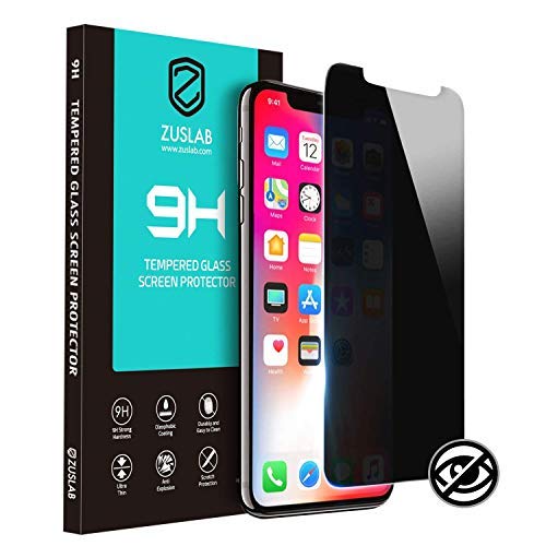 Product Cover ZUSLAB for Apple iPhone Xs Max (2018) Screen Protector Privacy Tempered Glass with Anti Spy/Scratch/Fingerprint [Case Friendly]