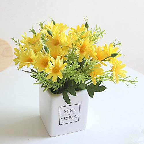 Product Cover AIFUSI Artificial Flowers Daisy Flower Yellow Artificial Gerber Daisy Fake Plant for Home,Office,Wedding Decoration (Yellow-1 Pack)