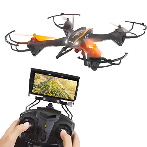 Product Cover 2.4GHz Wireless Predator Quadcopter Drone with Camera - WiFi 4 Channel FPV, 6-Gyro RC Quadcopter w/HD Camera, Live Video, Headless Mode Function, Low Voltage Alarm, VR Headset-Compatible - SereneLife