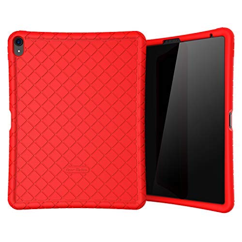 Product Cover Bear Motion Silicon Case for iPad Pro 12.9 2018 Shockproof Silicone Protective Cover (Does NOT Support Apple Pencil 2 Charging) (iPad Pro 12.9 2018, Red)