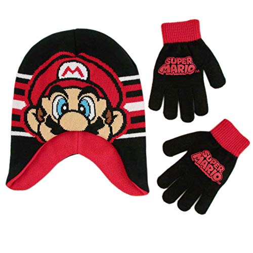 Product Cover Nintendo Boys' Little Super Mario Hat and Gloves Cold Weather Set, Age 4-7