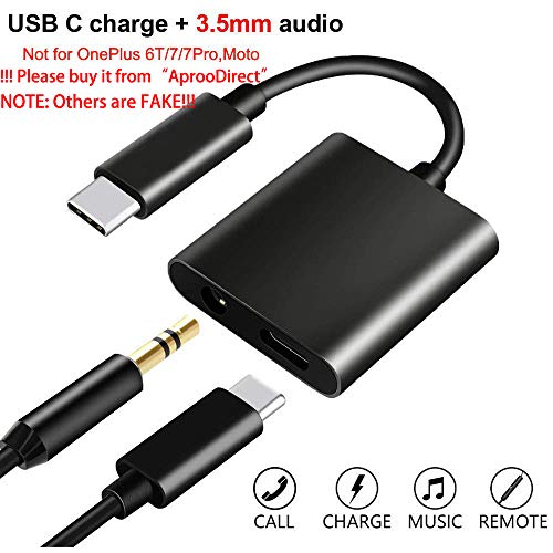 Product Cover USB C to 3.5mm Headphone Adapter with Fast Charging Compatible for Pixel 4 4XL 3 3XL 2 2XL, Galaxy Note 10/10+,iPad Pro 2018, HTC, Essential Phone,XiaoMi and More USB C Phone(Not for Moto and OnePlus)