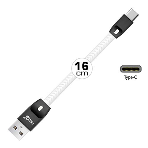 Product Cover FASTX Type-C to USB Power Bank Cable upto 2.1Ampere Sync and Charge Powerbank for C Smartphones Laptop PC (White)
