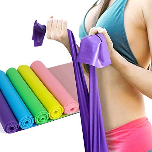 Product Cover BST POWER 5 FT Resistance Bands Set,Professional Latex Elastic Exercise Bands All Workout-Set of 5
