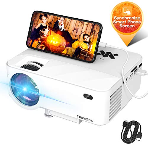 Product Cover Mini Projector, TOPVISION Video Projector with Synchronize Smart Phone Screen, 1080P Supported, 176