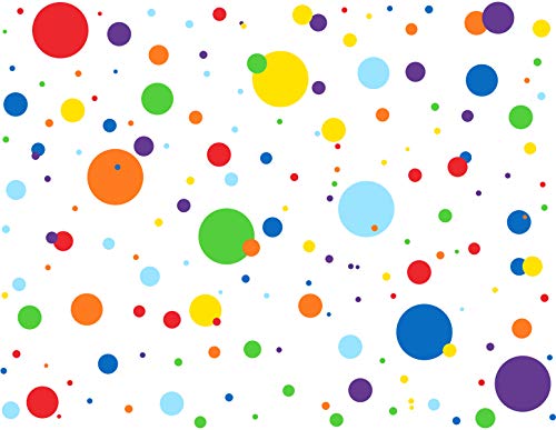 Product Cover Mozamy Creative Dots Wall Decals (175 Count) Primary Colors Dots Decals Rainbow Colors Polka Dot Decor Kids Wall Decals Classroom Wall Decals Playroom Wall Decor