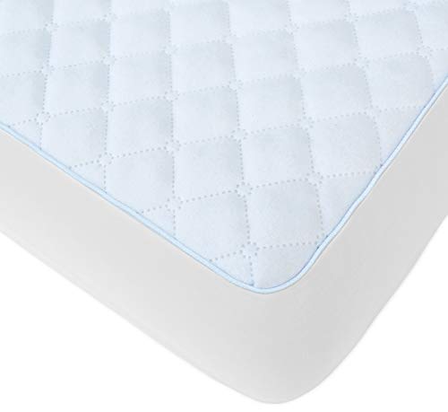 Product Cover BlueSnail Waterproof Quilted Pack N Play Mattress Cover - Fits All Baby Portable Mini Cribs, Play Yards and Foldable Mattresses (White)
