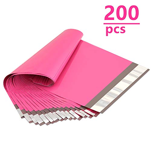 Product Cover UCGOU 200 Pack- 6x9 Inch Poly Mailers Bags Hot Pink Shipping Envelopes Mailers Bags with Self Adhesive