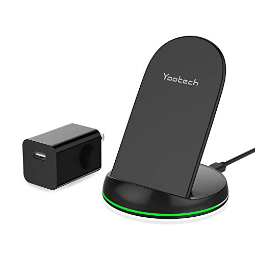 Product Cover Yootech Wireless Charger, Qi-Certified 10W Max Wireless Charging Stand with QC3.0 AC Adapter, Compatible with iPhone 11/11 Pro/11 Pro Max/XS/XR/XS MAX/X/8, Galaxy Note 10/Note 10 Plus/S10/S9/S8