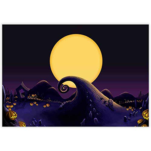 Product Cover Allenjoy 7x5ft Nightmare Before Christmas Themed Backdrop for 2019 Halloween Pumpkin Jack Theme Birthday Baby Shower Photo Studio Photography Pictures Background Party Home Decor Decoration Shoot
