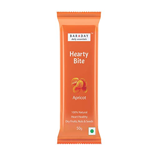 Product Cover BarADay Hearty Bite Natural Energy Bars, 50 Gm (Apricot Flavor, Pack of 8)