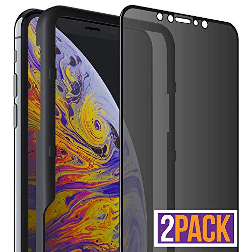Product Cover FlexGear Privacy Screen Protector for iPhone Xs Max [Full Coverage] Tempered Glass (2-Pack)