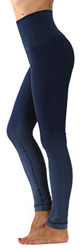 Product Cover Prolific Health High Compression Women Gym Pants Yoga Fitness Leggings Capri (Small, Ombre Navy Blue)