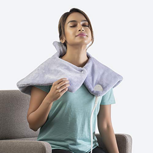 Product Cover Neck and Shoulder Heating Pad - Tension Relieving Heat Therapy Pad with Fast-Heating Technology and Auto Shut Off