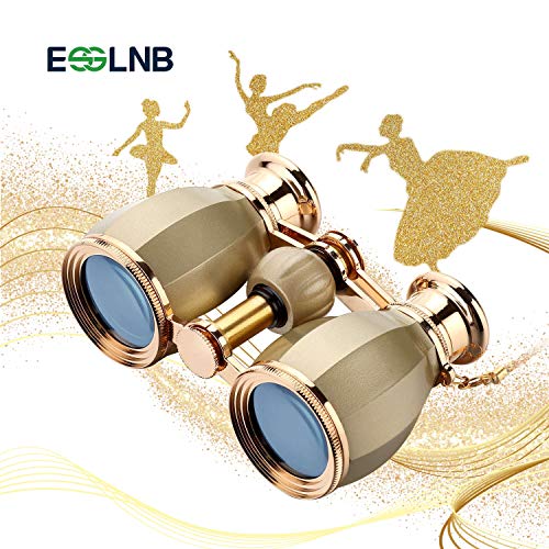 Product Cover ESSLNB Opera Glasses Binoculars for Women Adults 4X30mm Theater Glasses Compact Binoculars for Theater and Concerts Antique Binoculars with Case Removable Chain Gold