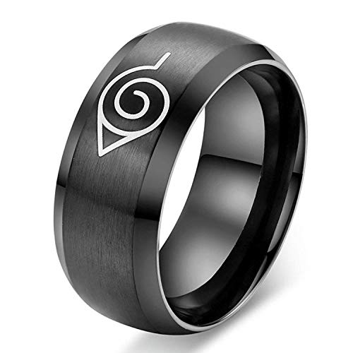 Product Cover Godyce Anime Ring for Men Size 6-13 - 8Mm Wide Black Stainless Steel with Gifts Box (6)