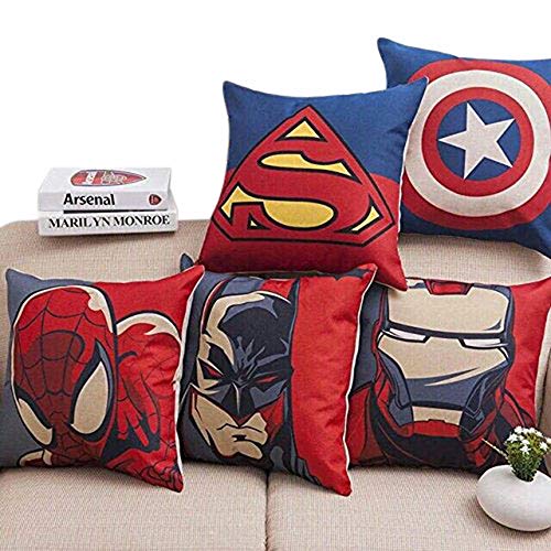 Product Cover ElegantHomes Set of 5 Multi Colored Avengers Decorative Hand Made Cotton Cushion Covers 16