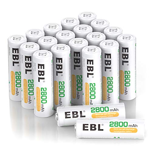 Product Cover EBL 20-Counts AA Rechargeable Batteries 2,800mAh High Capacity AA Batteries