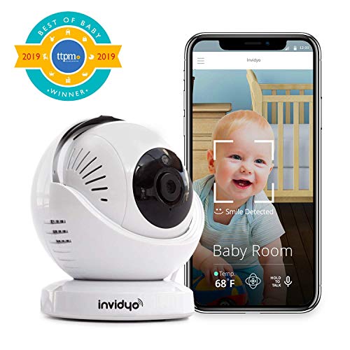 Product Cover invidyo - WiFi Baby Monitor with Live Video and Audio | Cry Detection & Stranger Alerts | 1080P Full HD Camera, Night Vision, Two Way Talk, Temperature Sensor | Remote Pan & Tilt with Smart Phone App