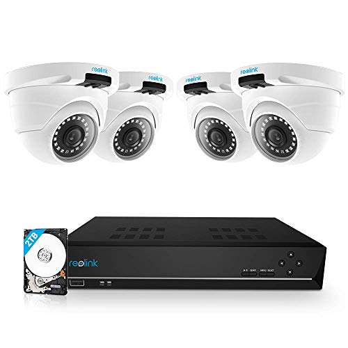 Product Cover Reolink 8CH 5MP PoE Home Security Camera System, 4pcs Wired 5MP Outdoor PoE IP Cameras, 5MP 8-Channel NVR Security System with 2TB HDD for 24/7 Recording