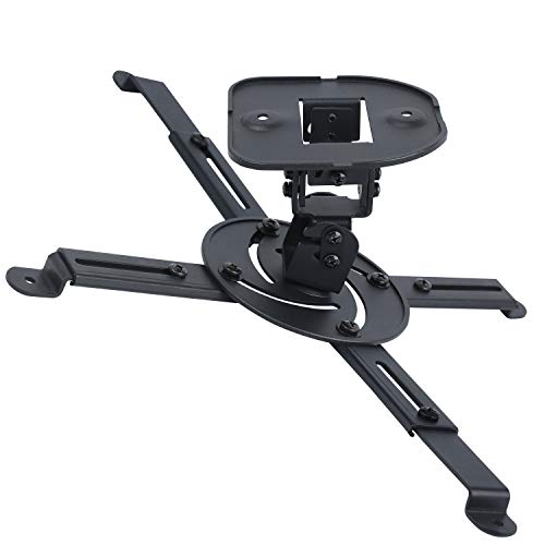 Product Cover DYNAVISTA Full Motion Universal Projector Ceiling Mount Bracket with Adjustable Extendable Arms Rotating Swivel Tilt and Low Profile Mount for Home and Office Projector (Black)