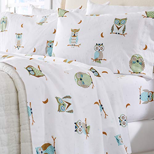 Product Cover Home Fashion Designs Flannel Sheets Full Winter Bed Sheets Flannel Sheet Set Hooting Owls Flannel Sheets 100% Turkish Cotton Flannel Sheet Set. Stratton Collection (Full, Hooting Owls)