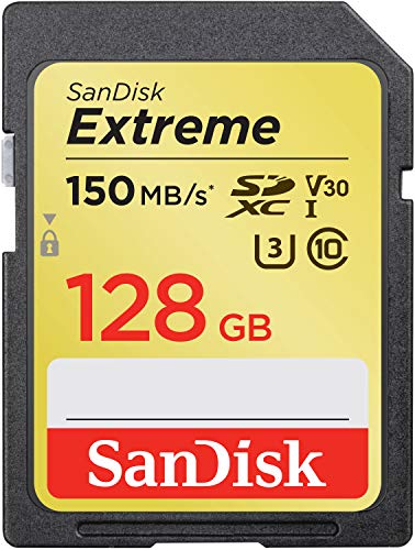 Product Cover SanDisk 128GB Extreme SDXC UHS-I Card - C10, U3, V30, 4K UHD, SD Card - SDSDXV5-128G-GNCIN