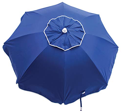 Product Cover RIO Beach 6-foot UPF 50+ Beach Umbrella with Built-In Sand Anchor, Blue