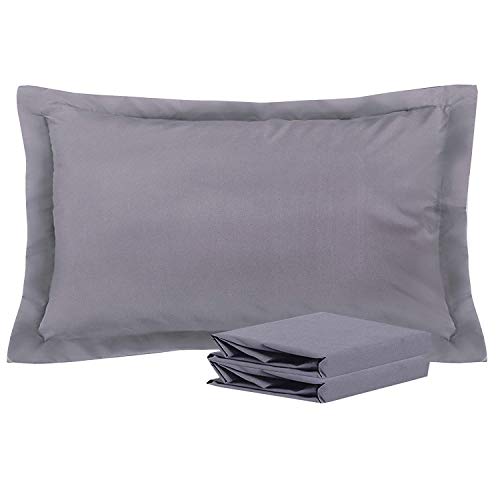 Product Cover NTBAY King Pillow Shams, Set of 2, 100% Brushed Microfiber, Soft and Cozy, Wrinkle, Fade, Stain Resistant (Dark Grey, King)