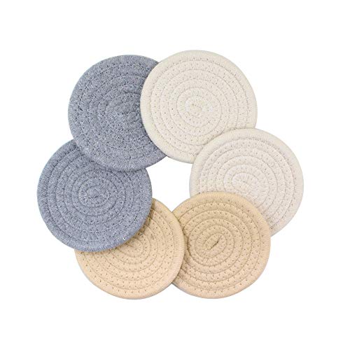 Product Cover Christmas Gift Coaster Set Furniture Coasters for Drink Absorbent Cup Coasters Mats Non-Slip Handcrafted Coaster for Home Kitchen Tea Coffee 6 Packs DC-01