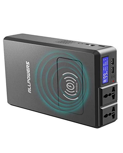 Product Cover ALLPOWERS Portable Power Station 154W 41600mAh Portable Generator Power Supply with Wireless Charge, Dual 110V AC Outlet, 2 USB Ports, USB C for Camping Outdoors Home use or Emergency Backup