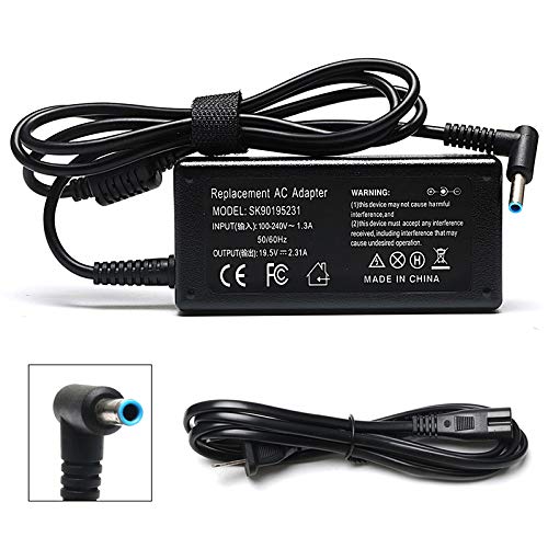 Product Cover 45W 19.5V 2.31A Ac Adapter Laptop Charger for HP Pavilion x360 Charger 15-f272wm 15-f387wm 15-f233wm 15-f222wm 15-f211wm 15-f337wm 17-g121wm 17-g119dx Laptop Notebook Power Supply Cord Plug
