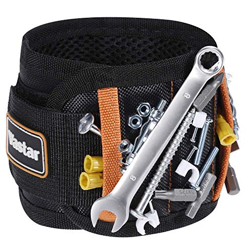 Product Cover Vastar Magnetic Wristband - 15 Powerful Magnets for Holding Tools Screws, Nails, Bolts, Scissors, Drilling Bits and More, Unique Gifts for DIY