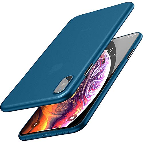 Product Cover TOZO for iPhone Xs Case 5.8 Inch (2018) Ultra-Thin Hard Cover Slim Fit [0.35mm] World's Thinnest Protect Bumper for iPhone Xs [ Semi-Transparent ] Lightweight (02Blue)