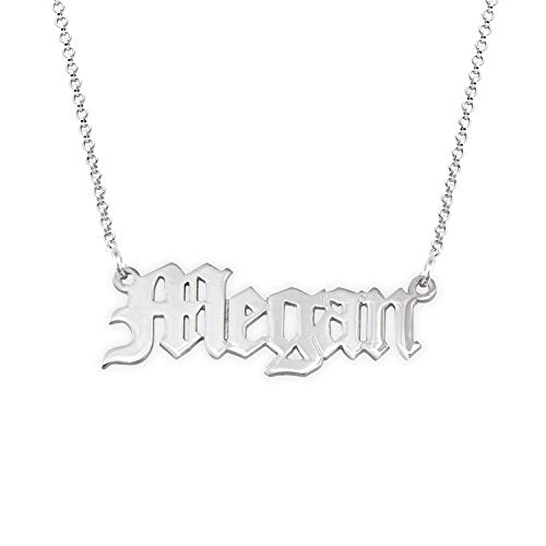 Product Cover MyNameNecklace Personalized Old English Font Style Name Necklace -Custom Made Pendant Nameplate Letter Jewelry Christmas Gift for Girl- Women (Sterling Silver)