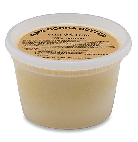 Product Cover Raw Cocoa Butter 14.5 oz. Pure 100% Unrefined FOOD GRADE Cacao Highest Quality Arriba Nacional Bean, Bulk Rich Chocolate Aroma For Lip Balms, Stretch Marks, DIY Base for Body Butters & Soap Making