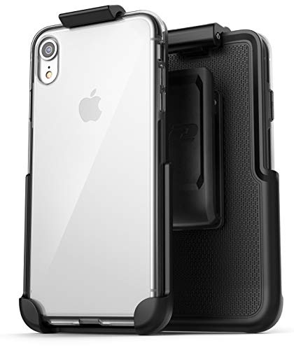 Product Cover Encased iPhone XR Clear Case with Belt Clip (Reveal Series) Slim-fit Protective Bumper Cover with Rotating Holster (Reinforced Edge Protection)