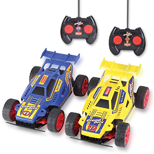 Product Cover Kidzlane Remote Control Racing Cars, Set of Two - Easy to Control and Race Together with All-Direction Drive and 35 Foot Range