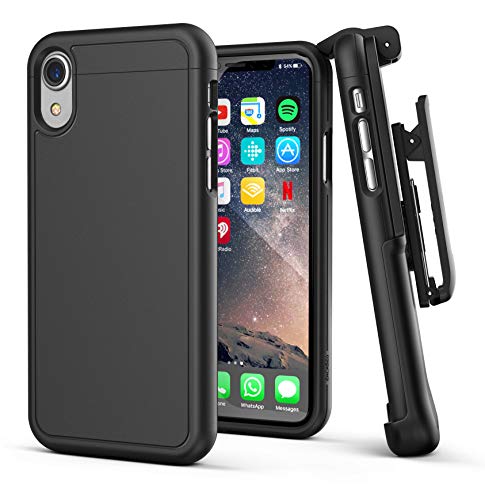 Product Cover Encased iPhone XR Belt Clip Holster Case, Ultra Slim Protective Cover with Belt Holder (Slimshield Series) Black