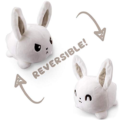 Product Cover TeeTurtle | Reversible | Cute Mini Plushies | White Bunny | Squish Often - Cuddle Daily | Show Your Mood with Emotion