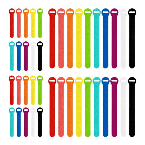 Product Cover Wrap-It Self-Gripping Storage Straps, Multi-Color, 40 Pack (20 4